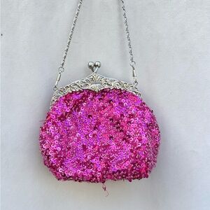 Pink Sequin Evening Bag
